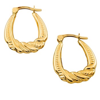 9ct gold Hollow Hoop Earrings